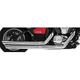 08-10 YAMAHA XV19CS: RUSH CHROME SERIES 2:2 FULL SYSTEM EXHAUST - SLASH TIP by Rush
