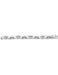 7mm 14k Fancy White Gold Link Bracelet 8"