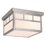 Square Mission - 2 Light Mission Flush Mount Ceiling Outdoor Lighting Fixture - Steel - B2486