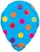 Blue Polka Dot 18 Inch Mylar Birthday Party Balloon