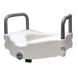 Lumex Locking Raised Toilet Seat with Arms, White