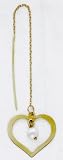 14kt Threader Earrings w/ Heart & Pearl - ES1778