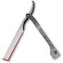 Dovo Silver Stainless Steel Shavette Straight Razor Replaceable Blade with Red Blade Holder