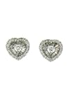 18K White Gold and Diamond Heart shaped earrings