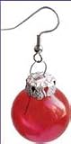Christmas Transparent Ornament Earring (red)