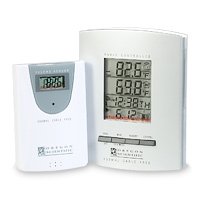 Oregon Scientific Cable Free Weather Thermometer with Radio Controlled Clock, RMR112A, Silver - 1 ea
