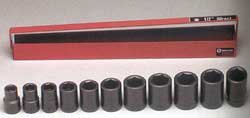 Wright Tool 411 11pc 1/2 Drive 6pt Impact Socket Set