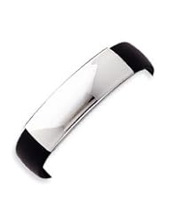 Sterling Silver 7 Inch Black Rubber ID Bracelet - 7 Inch