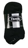 Etonic Men's Cushioned No Show Socks - 12 Pack Black/w white logo