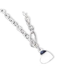 Sterling Silver Heart Fancy Link Necklace QG1075-16"
