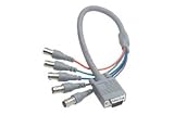 VGA Breakout Ext. Cable, HD15 Male / 5 BNC Female, 1.5 ft, # Coax: 5