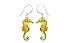 Clearly Charming Seahorse (Yellow) Silver and Enamel Earrings