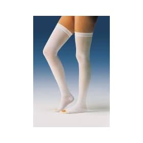 Beiersdorf Anti Embolism Elastic Knee High Stocking Meduim Reg Length White Toe Clear - 1 Pair