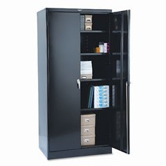 Tennsco Deluxe Steel Storage Cabinet 4 Adjustable Shelves 36 x 24 x 78 Black