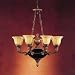 MONARCH - 6 Light Chandelier In Antique Gold And Black And Reeded Honey Alabaster