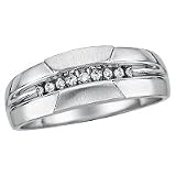 10kt. White Gold, .09 ct.tw. Diamond Men's Band