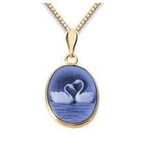 Genuine Agate Cameo Swan Pendant by Fred Meyer Jewelers