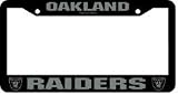Oakland Raiders Chrome Black License Plate Frame