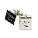 Black Page Boy Square Wedding Cufflinks