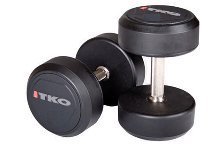 2115Y6JhPAL 5 lb. Solid Steel Urethane Coated Dumbbells with Tri Grip Handle   1 Pair