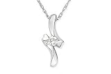 14K White Gold Diamond Pendant w/Chain by Dalumi