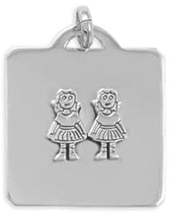 Square Pendant with Two Girls