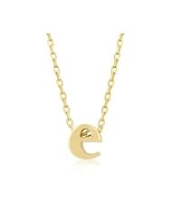 Golden Initial E Pendant Necklace
