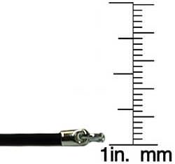 Black Soft Smooth Silky 2mm Rubber Cord Chain 18-20 inch Necklace with Sterling Silver Lobster Clasp