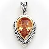Sterling Silver and Vermeil Champagne CZ (Cubic Zirconia) Slide