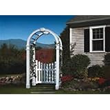 Nantucket II Arbor with Cottage Picket Gate and Trim Kit by New England Arbors
