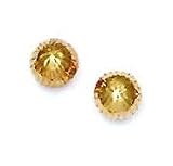 14k Yellow 7 mm Diamond-cut ball Earrings