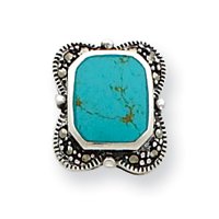 Sterling Silver Marcasite and Turquoise Earrings