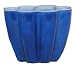 Colorful Art Glass Cobalt Blue Flower Shaped Candle Votive 4 3/4"D, 3 1/2"H Set of Two
