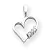 14k White Gold Diamond heart pendant