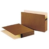 1in Expansion File Pockets, Straight Tab, Redrope, Legal, MLA/Red, 50/box