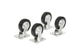 5 X 1-1/4 Polyurethane Caster Kit 2 Swivel, 2 Rigid