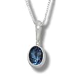 18" Oval Faceted Blue Topaz Necklace 18" Oval Faceted Blue Topaz Necklace