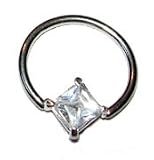 Captive Ring with clear diamond shape