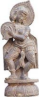 Antique Figurine Human Statue Carved in Stone 4.5 x 1.75 x 9.75 inches (sos244)