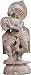Antique Figurine Human Statue Carved in Stone 4.5 x 1.75 x 9.75 inches (sos244)