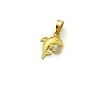 14kt gold dolphin charm with cz