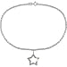 10K White Gold 1/10 ctw Diamond Anklet with Star Charm