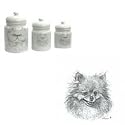 Pomeranian Canister Set, Porcelain by Rosalinde