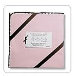 Swaddle Designs Ultimate Receiving Blanket -Pastel Pink with Brown Trim