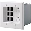 Leviton 690-W 15 Amp, 2-Gang Recessed Device with Duplex Receptacle and QuickPort Plate, Residential Grade, White