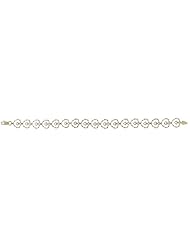 Gold Fashion Brclts Bracelet Double Heart Link White D C Accents