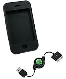 Apple iPhone FlexiSkin and miniSync Bundle (USB (White), Frosted Clear)