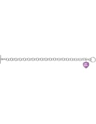 Jewelplus Sweethearts Enamel Heart Charm Bracelet Sterling Silver Complete No Settings My Girl Purple Enamel