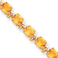 14k Citrine Bracelet - 7 Inch by JewelryWeb