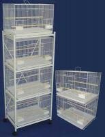 Brand New Lot of Six Aviary Breeding Bird Cage 24x16x16/Stand - WHITE